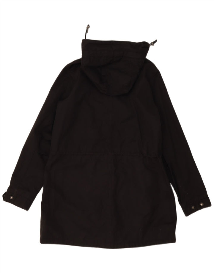 Fat Face Damen-Parka mit Kapuze, UK 12, mittelschwarz, Baumwolle