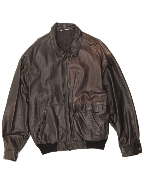 Vintage Herren Lederjacke UK 40 Large Schwarz