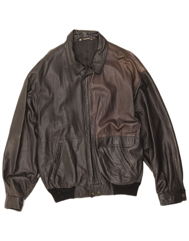 Vintage Herren Lederjacke UK 40 Large Schwarz