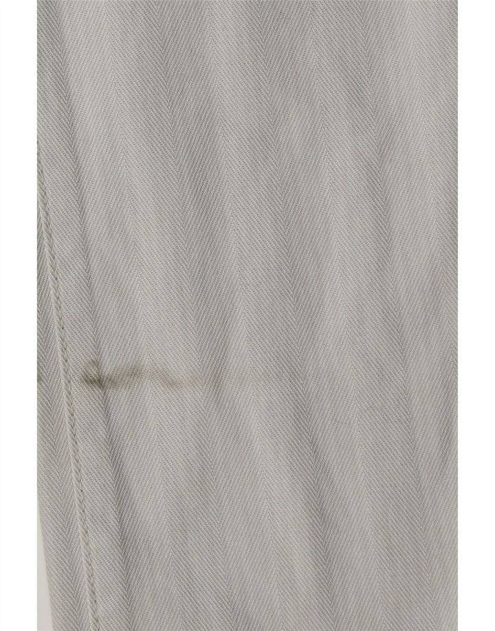 Guru Damen Slim Straight Jeans W28 L34 Blaue Herringbone-Baumwolle