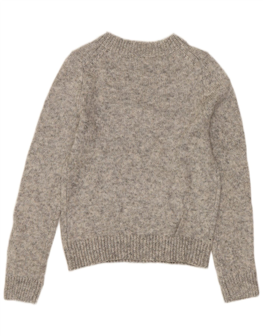 ZARA Damen Crop Crew Neck Pullover Pullover UK 12 Mittelgrau meliert