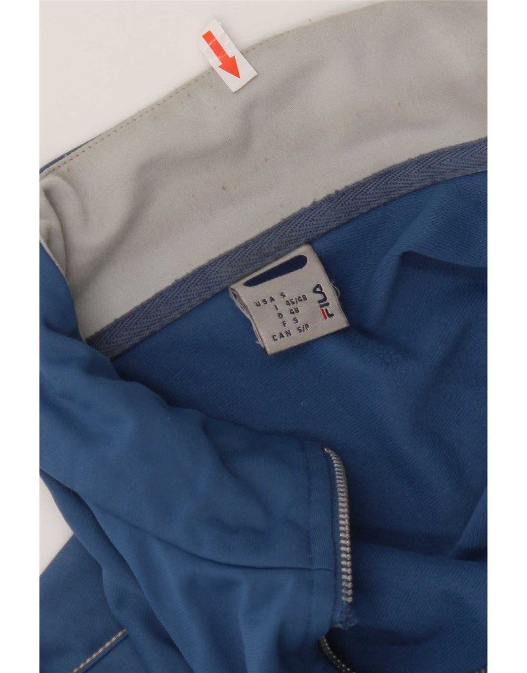 Fila Herren-Trainingsanzug-Oberjacke IT 46/48 Small Blue Colourblock Polyester