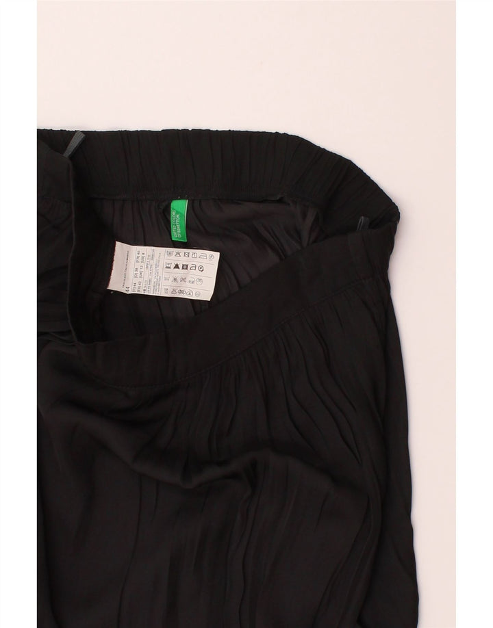BENETTON Womens Slim Casual Trousers UK 12 Medium W32 L27 Black Polyester Vintage Benetton and Second-Hand Benetton from Messina Hembry 