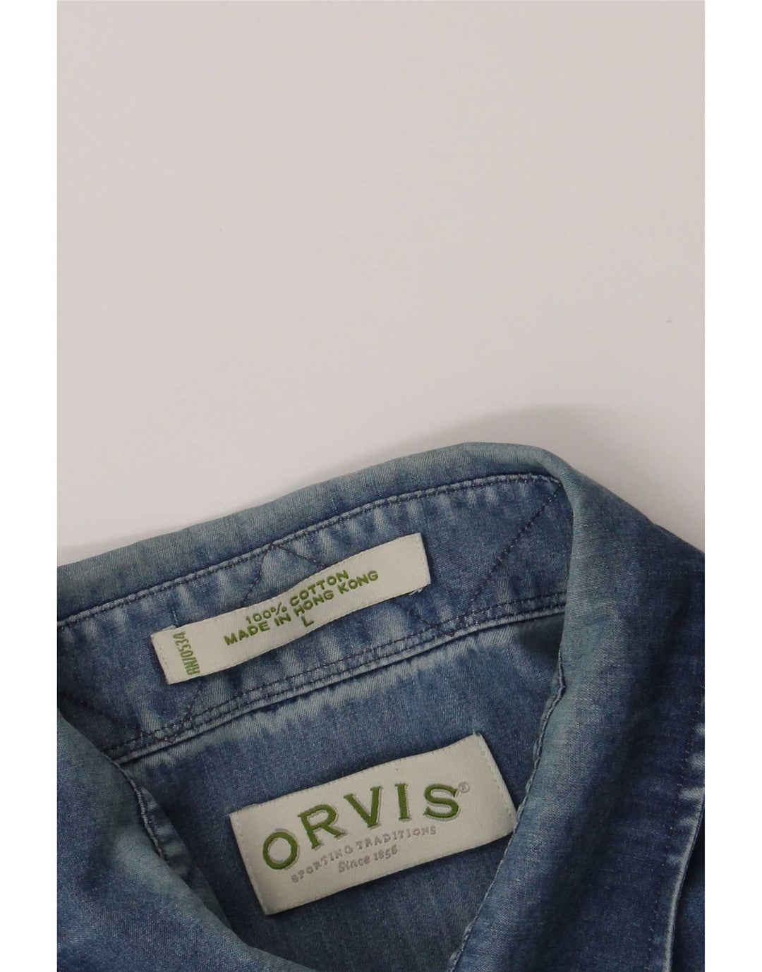 Orvis Herrenhemd, groß, aus blauer Baumwolle