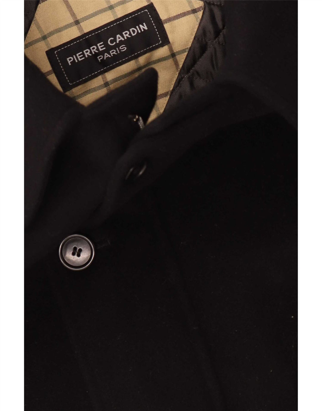 Pierre Cardin Herrenmantel IT 50 Große schwarze Wolle