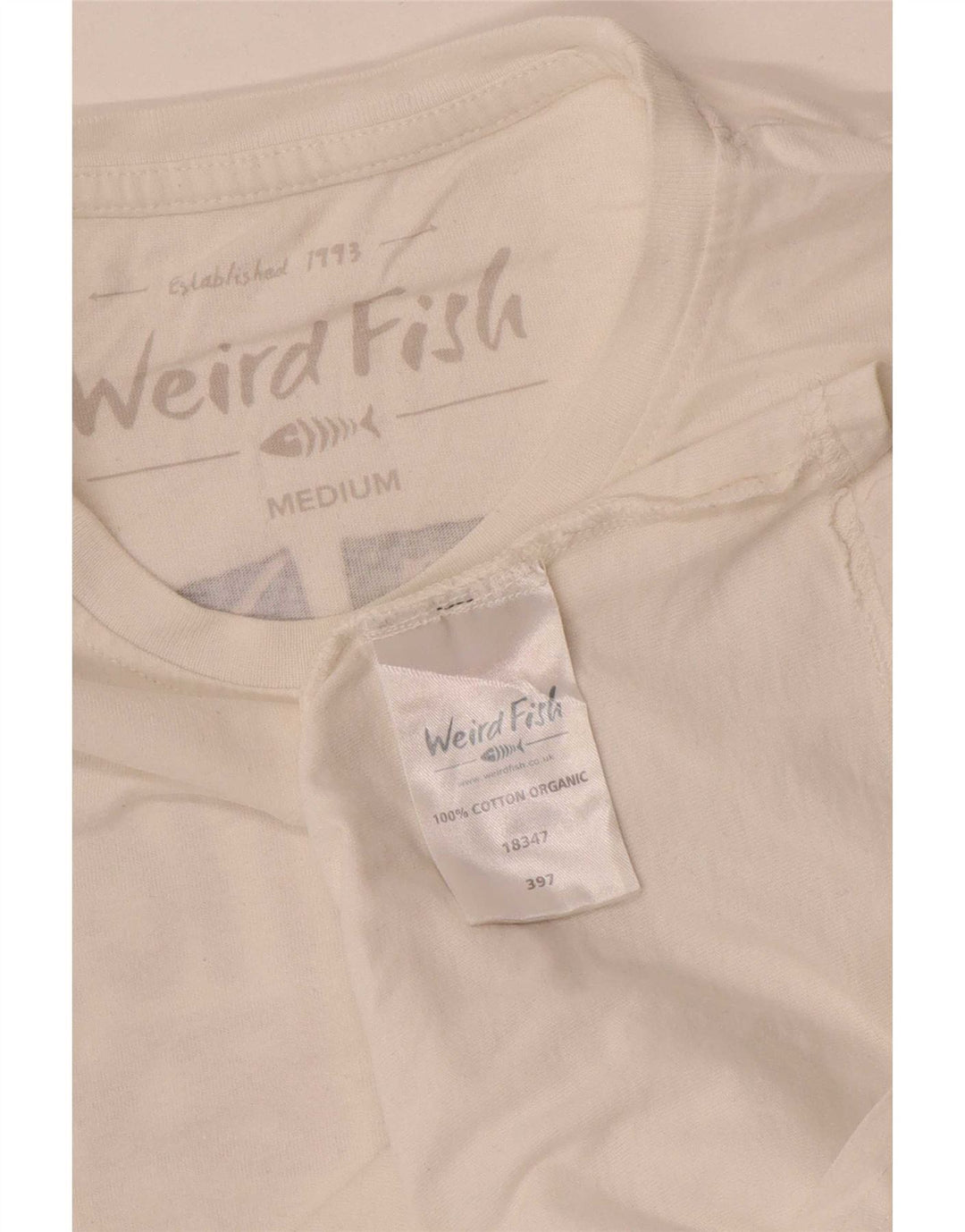 Weird Fish Herren-T-Shirt mit Grafik, mittelweiße Baumwolle