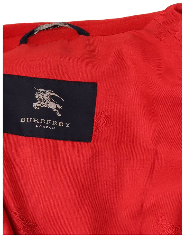 Burberry Damenmantel UK 14 Large Roter Wollklassiker