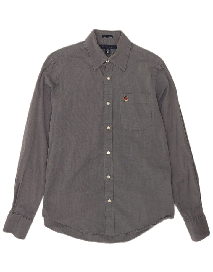 Tommy Hilfiger Herren-Hemd mit individueller Passform, Größe S, marineblau, Baumwolle