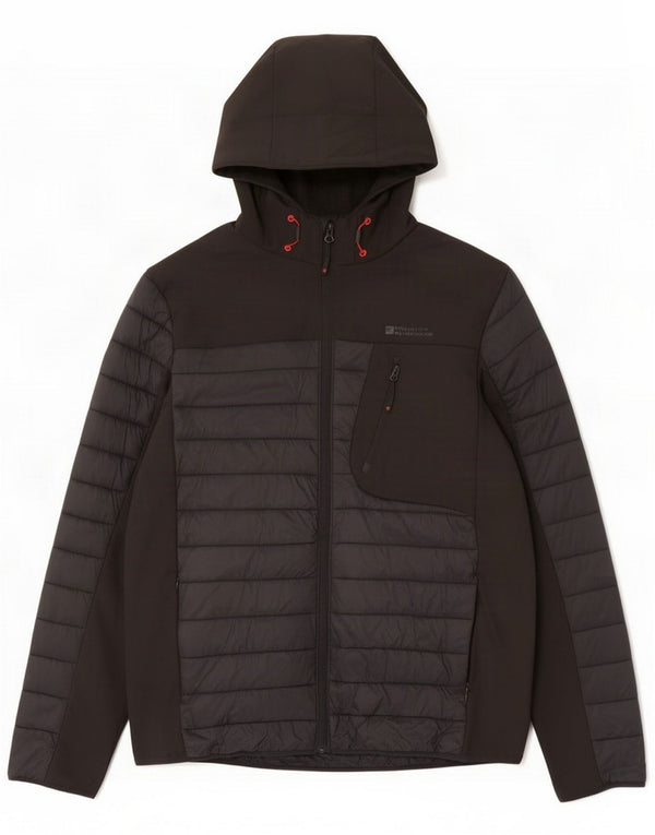 Mountain Warehouse gepolsterte Herrenjacke mit Kapuze, UK 40, großes schwarzes Nylon