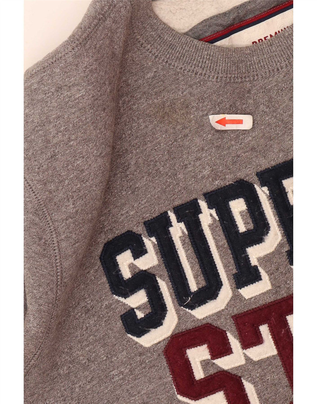 Superdry Herren Grafik-Sweatshirt-Pullover 2XL aus grau melierter Baumwolle