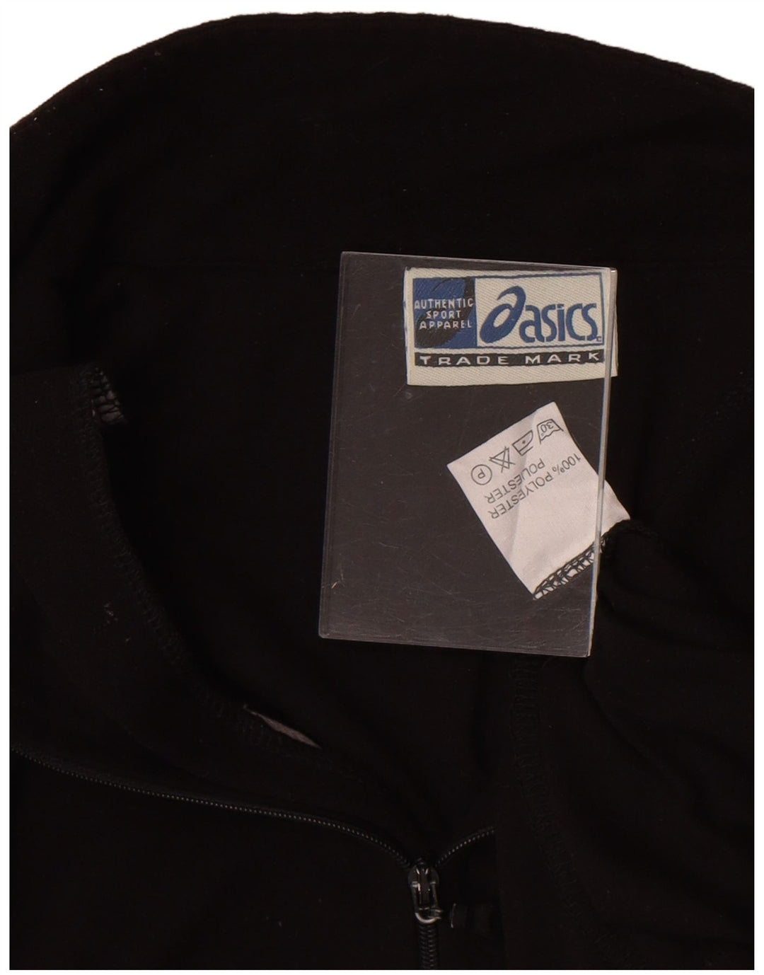 Asics Herren-Pullover-Trainingsanzug mit Reißverschluss, 2XL, Schwarz, Polyester