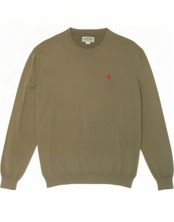 Marlboro Classics Herren-Pullover mit Rundhalsausschnitt, 2XL, Khaki