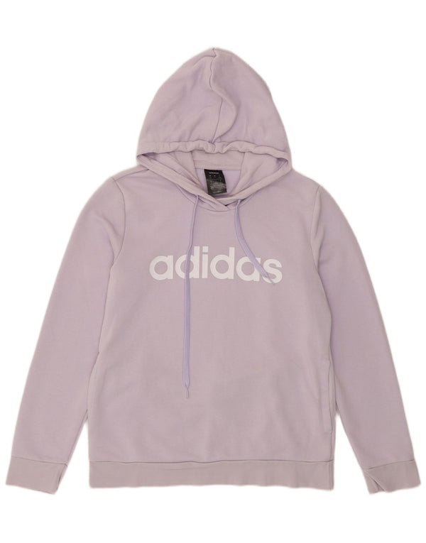 ADIDAS Damen Graphic Hoodie Pullover UK 12/14 Mittellila Baumwolle