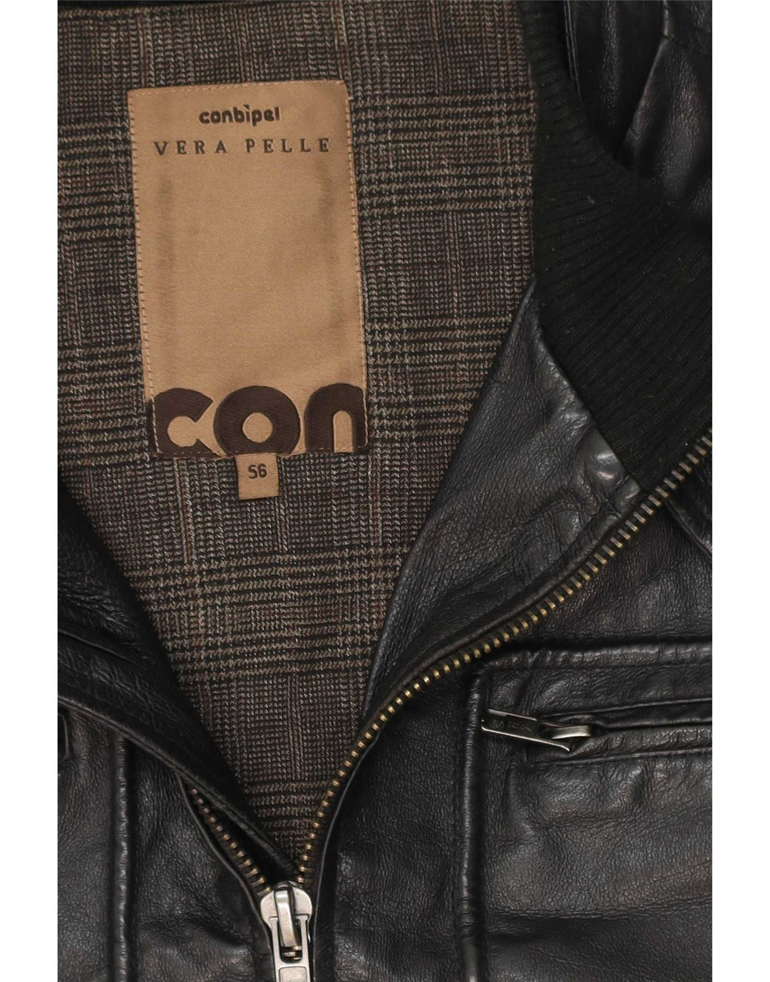 Conbipel Herren Leder-Utility-Jacke UK 38 Medium Schwarz