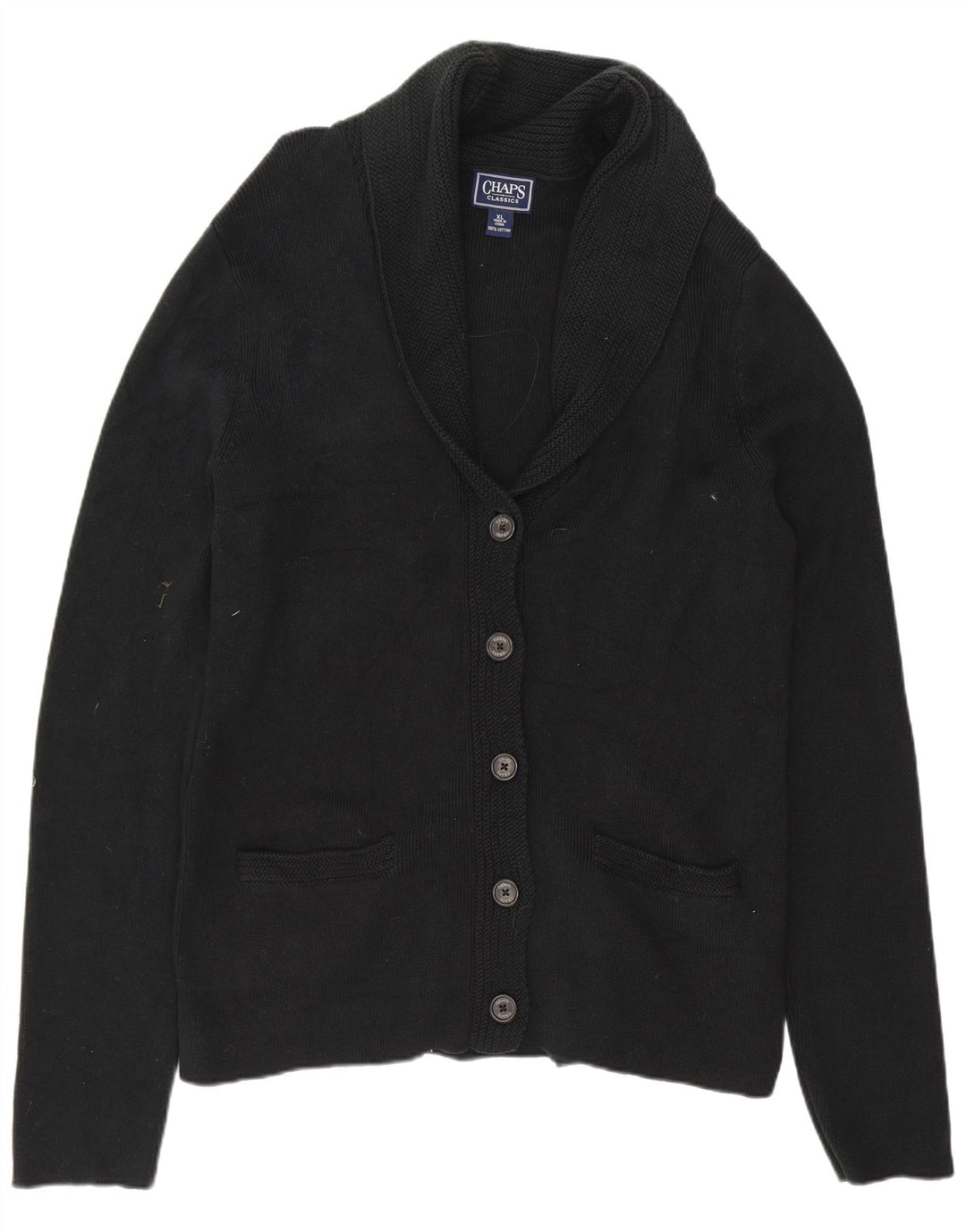 CHAPS Damen Strickjacke UK 18 XL Schwarz Baumwolle