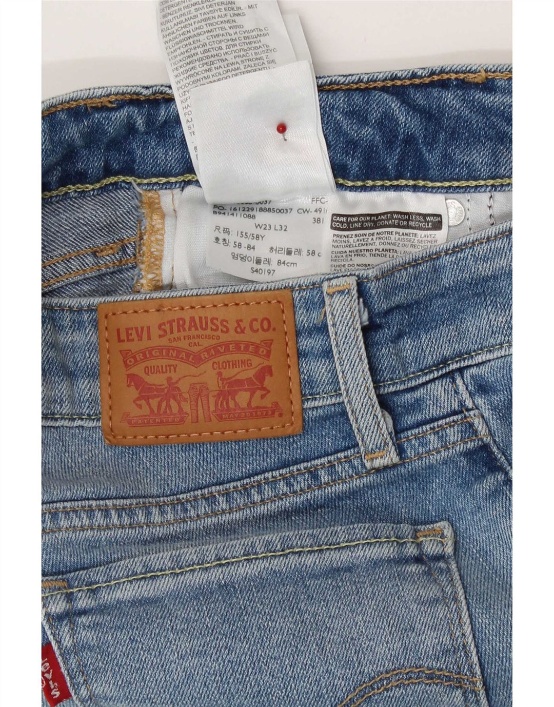 Levi's Damen 715 Bootcut Jeans W23 L32 Blaue Baumwolle