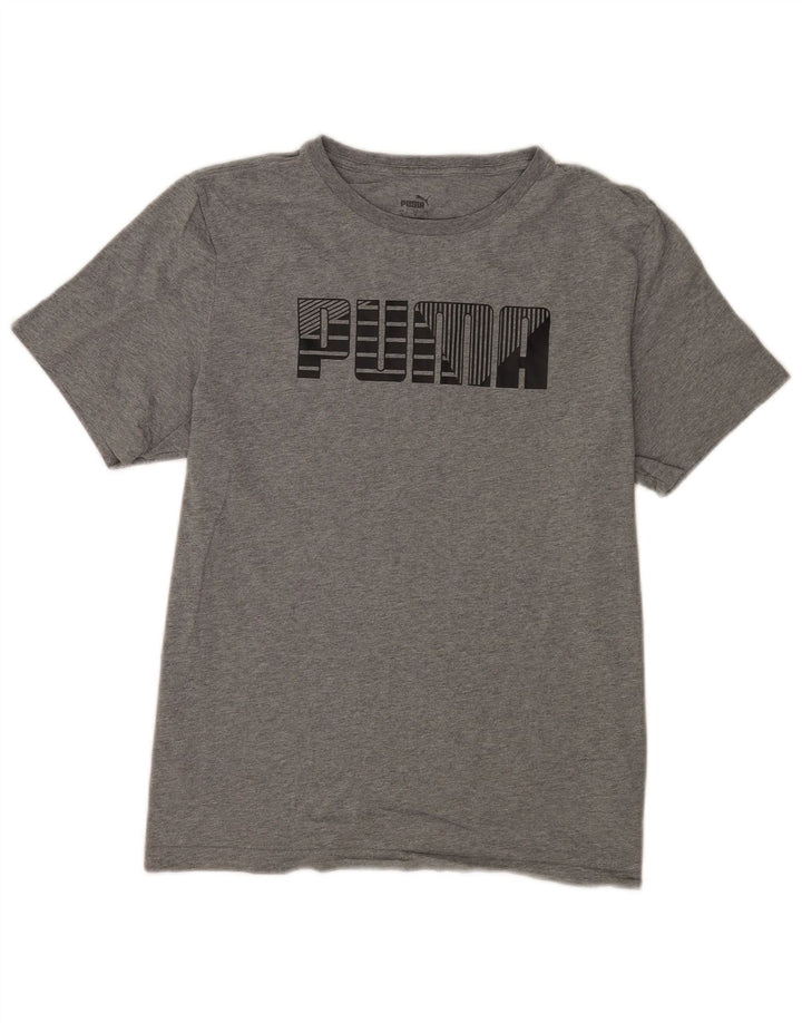 Puma Herren-T-Shirt mit Grafik, groß, aus grauer Baumwolle