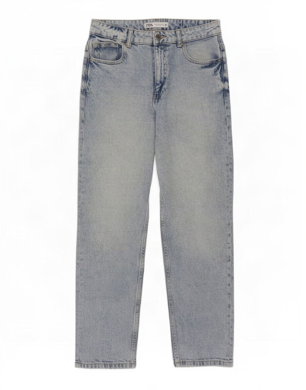 Zara Damen Straight Jeans EU 38 Small W28 L27 Blaue Baumwolle
