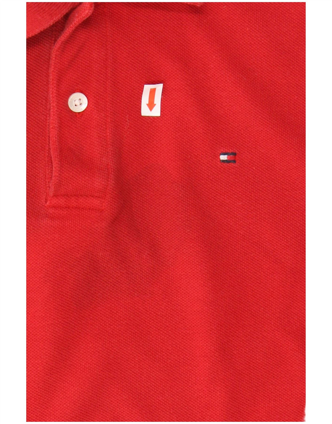 TOMMY HILFIGER Boys Polo Shirt 12-13 Years Medium Red Cotton
