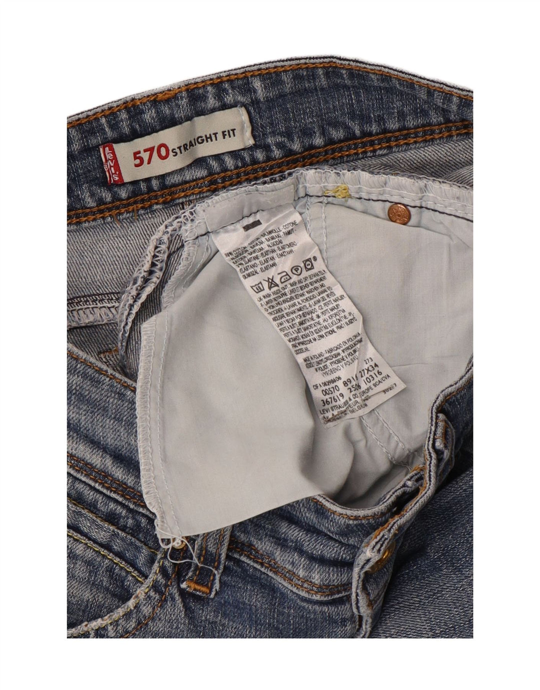 Levi's Damen 570 Straight Jeans W27 L29 Blaue Baumwolle