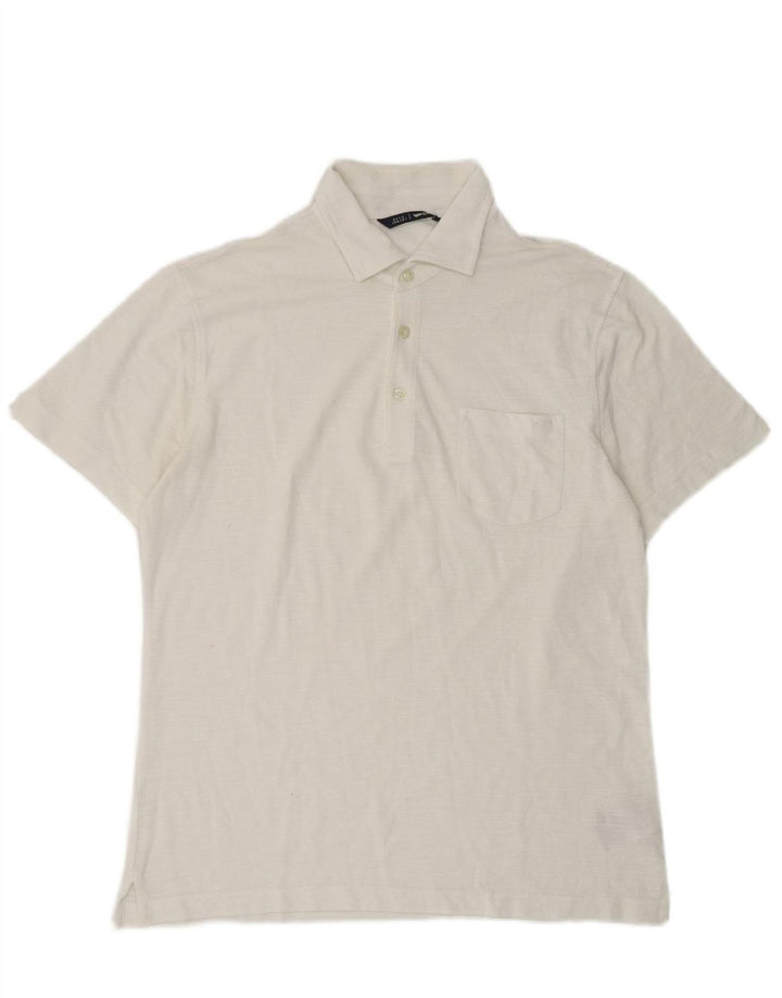 GAS Mens Polo Shirt Medium White Polyester