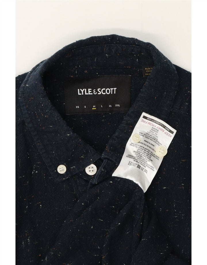 LYLE & SCOTT Herren-Hemd aus mittelblauer, melierter Baumwolle