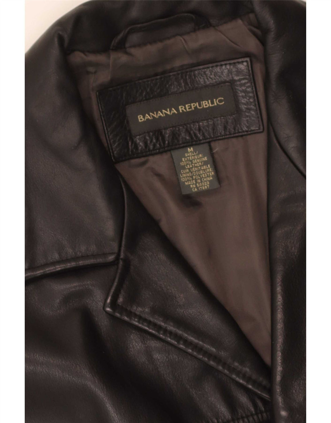 Banana Republic Herren Ledermantel UK 38 Medium Schwarz