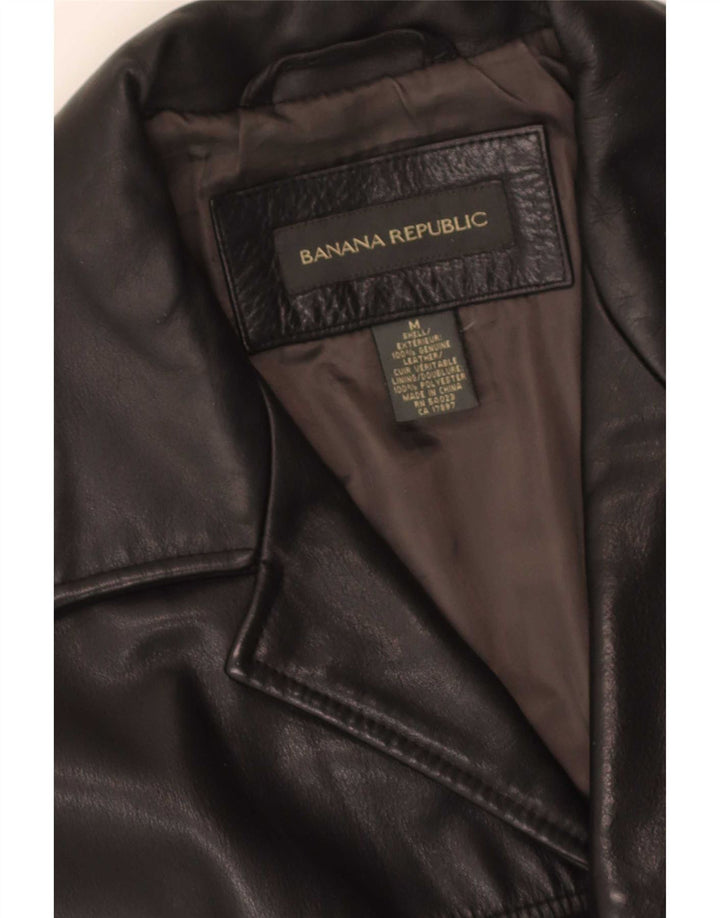 Banana Republic Herren Ledermantel UK 38 Medium Schwarz
