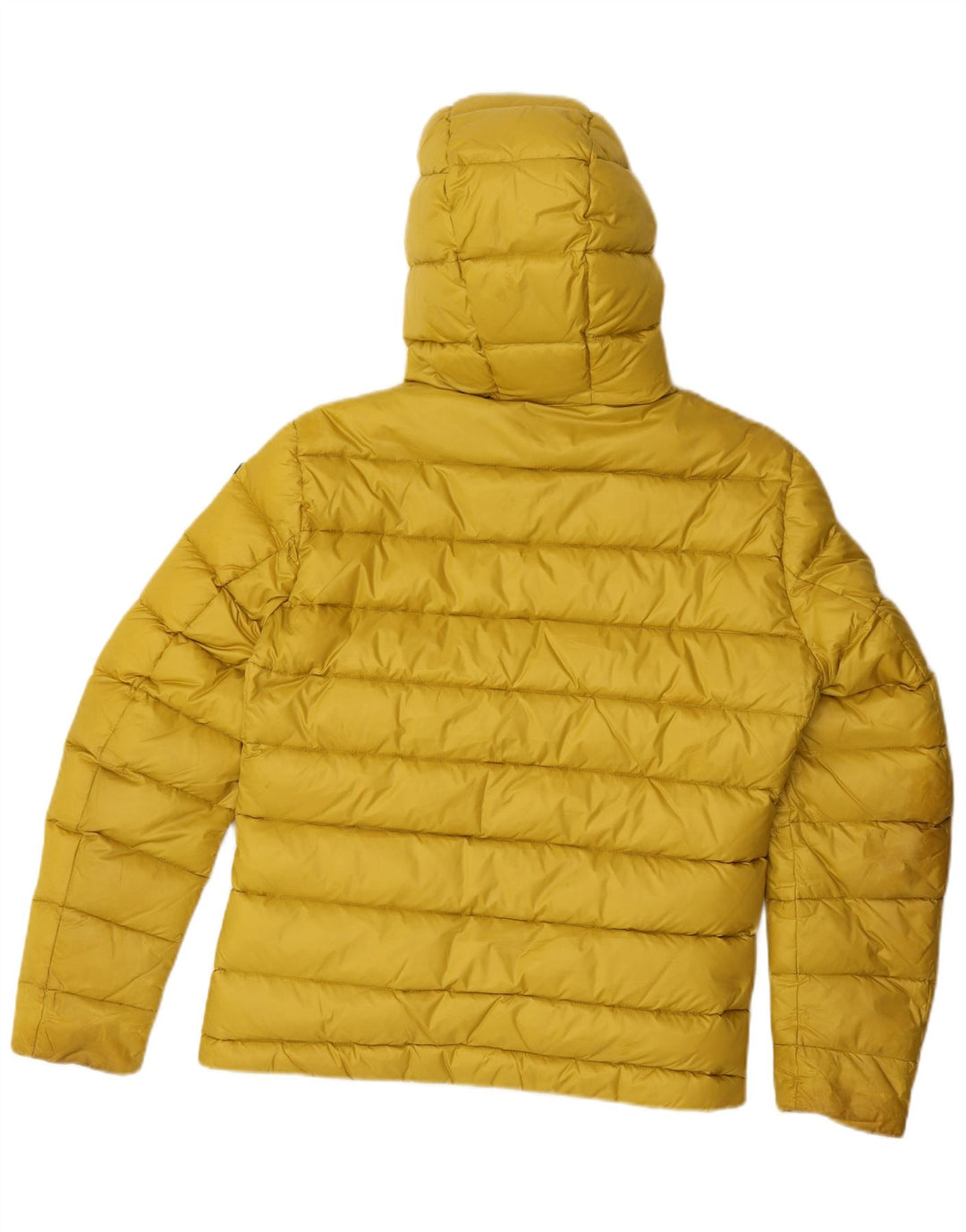Blauer wattierte Herrenjacke mit Kapuze, UK 38, Mittelgelb, Polyamid