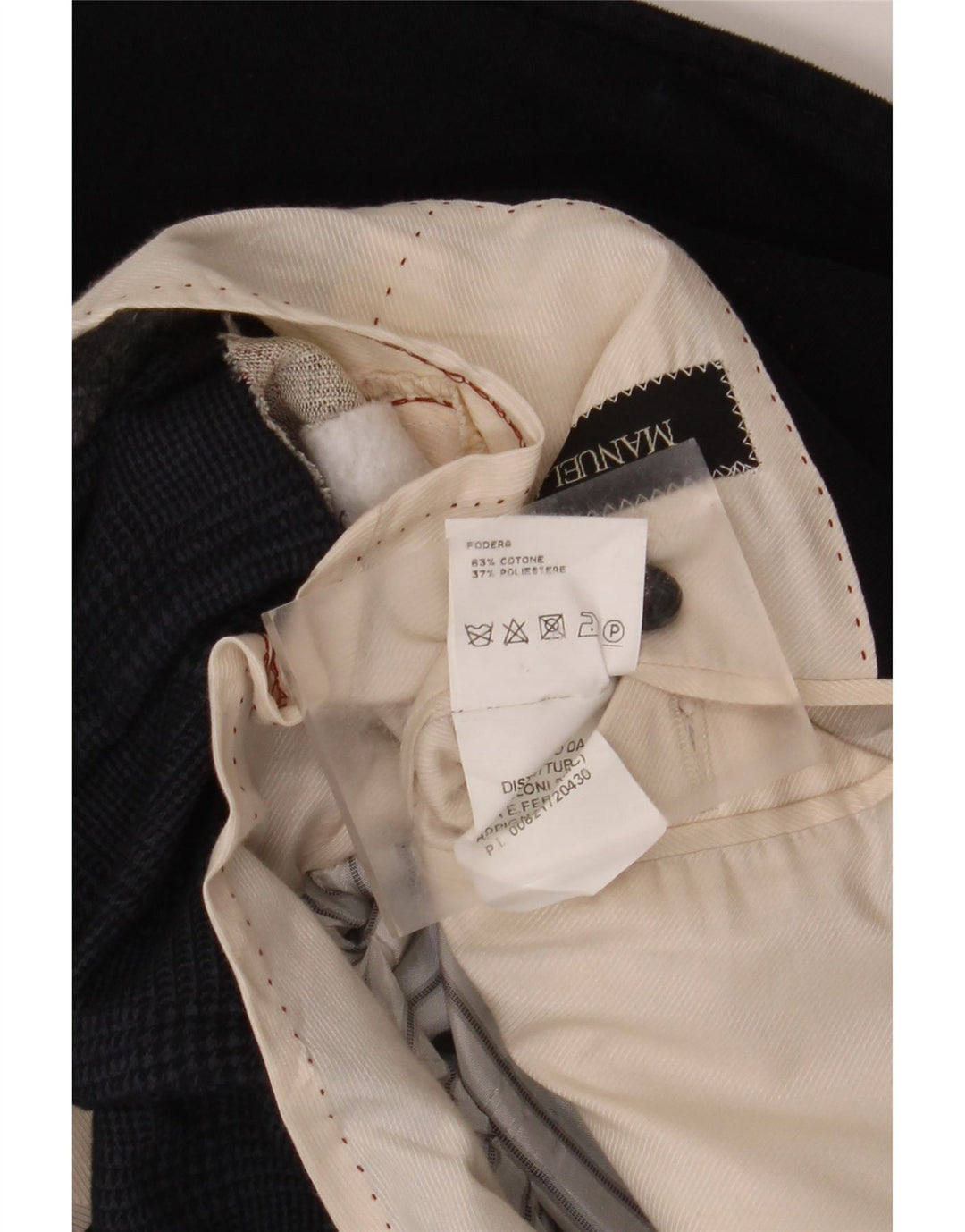 Manuel Ritz Herren-Blazer mit 2 Knöpfen, IT 50, groß, marineblau mit Hahnentrittmuster