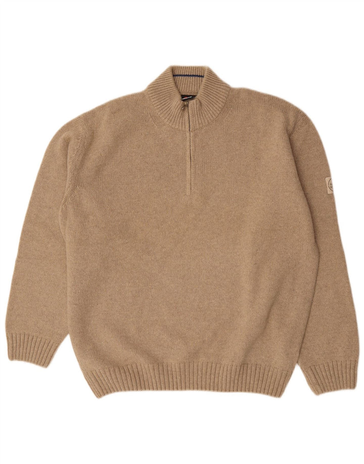 Murphy & Nye Herren-Pullover mit Reißverschluss, 2XL, beige Wolle
