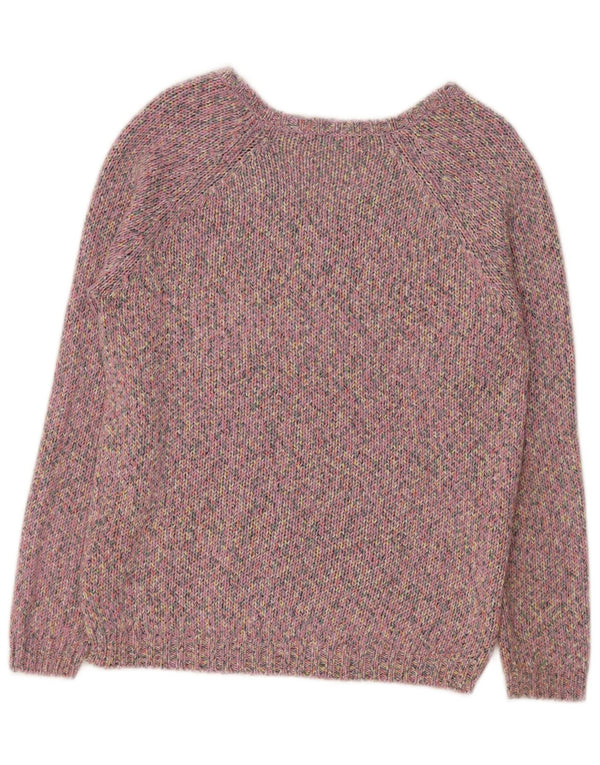 Marks & Spencer Damen-Pullover mit V-Ausschnitt, Gr. 8, klein, lila meliert