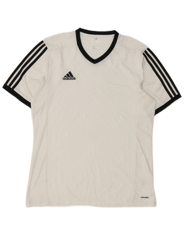 Adidas Herren Climalite T-Shirt Top Large Weiß Polyester