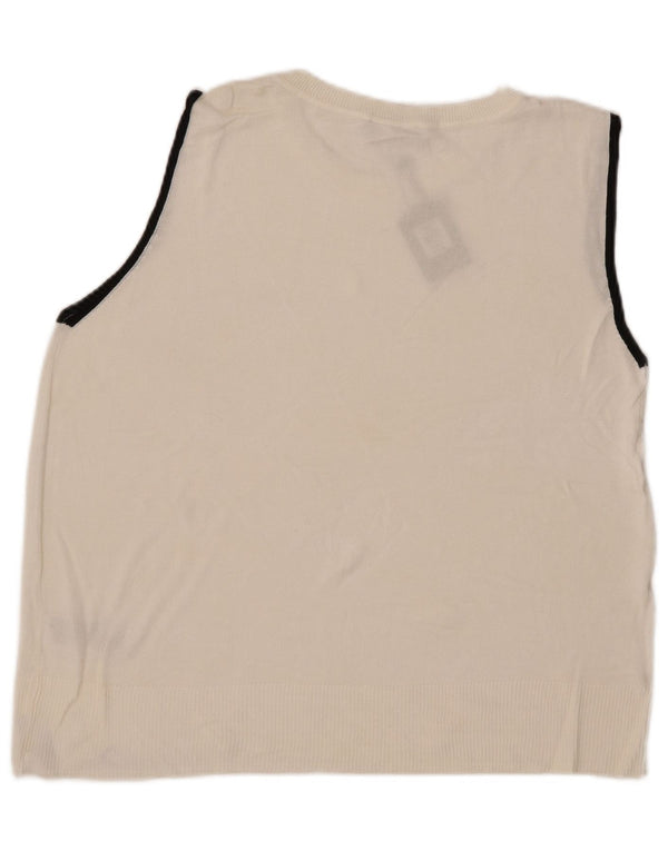 Oasis Damen Weste Tank Top UK 16 Large Weiße Viskose
