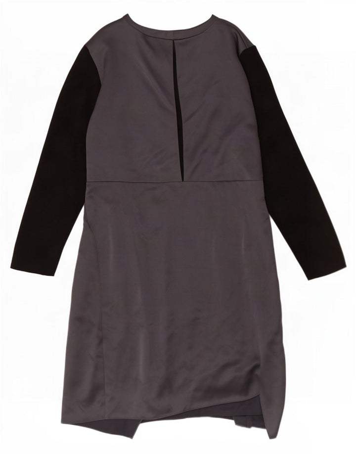 Marks & Spencer Damen A-Linien-Kleid UK 24 4XL Silber Farbblock