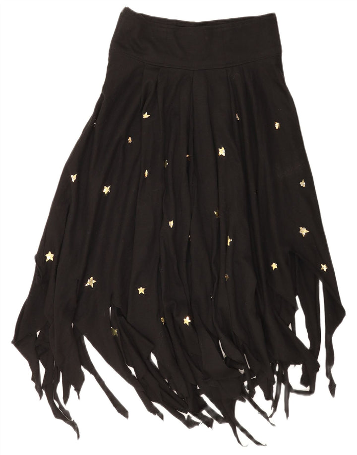 POP 84 Damen Asymmetrischer Rock IT 44 Medium W28 Schwarz Acryl