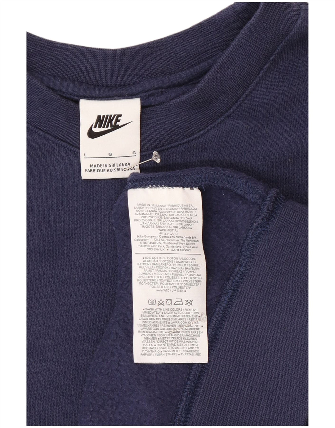 Nike Herren-Sweatshirt-Pullover, groß, marineblau, Baumwolle