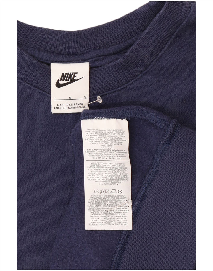 Nike Herren-Sweatshirt-Pullover, groß, marineblau, Baumwolle