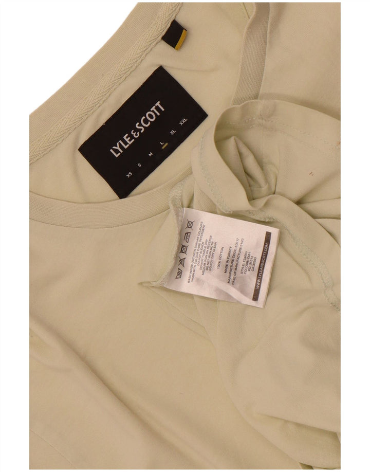 Lyle & Scott Herren T-Shirt Top Large Beige Baumwolle