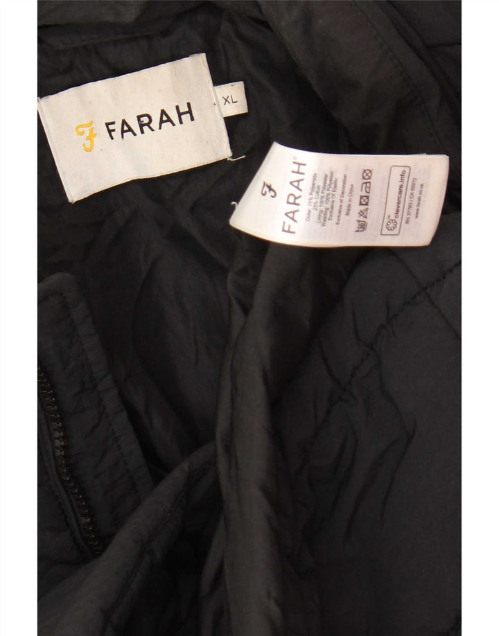 Farah Herren Wattierte Jacke UK 42 XL Graues Polyamid