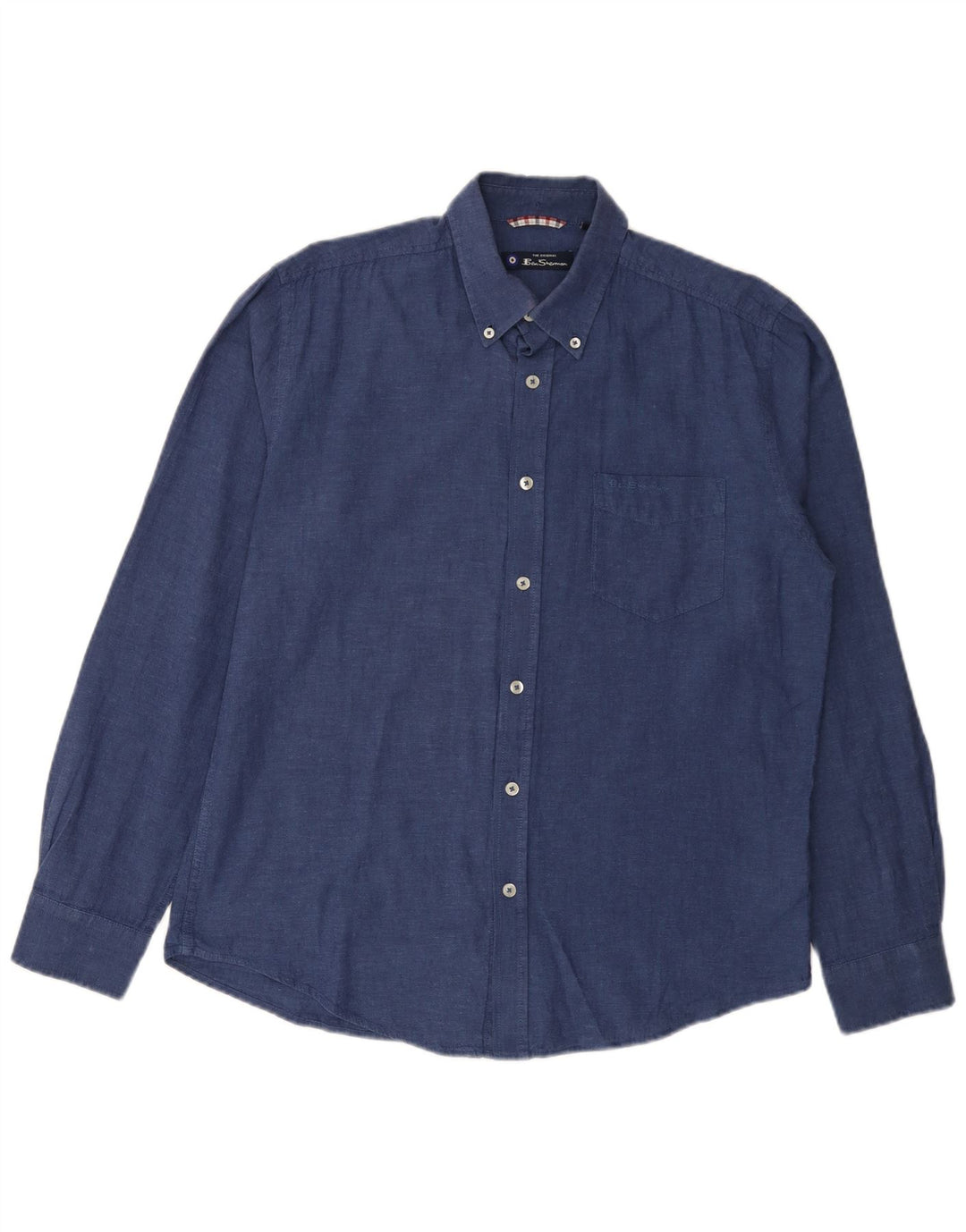 BEN SHERMAN Herrenhemd Medium Marineblau Leinen
