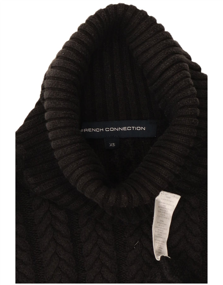 FRENCH CONNECTION Damen-Pullover, übergroß, Rollkragenpullover, Gr. 6, XS, Schwarz