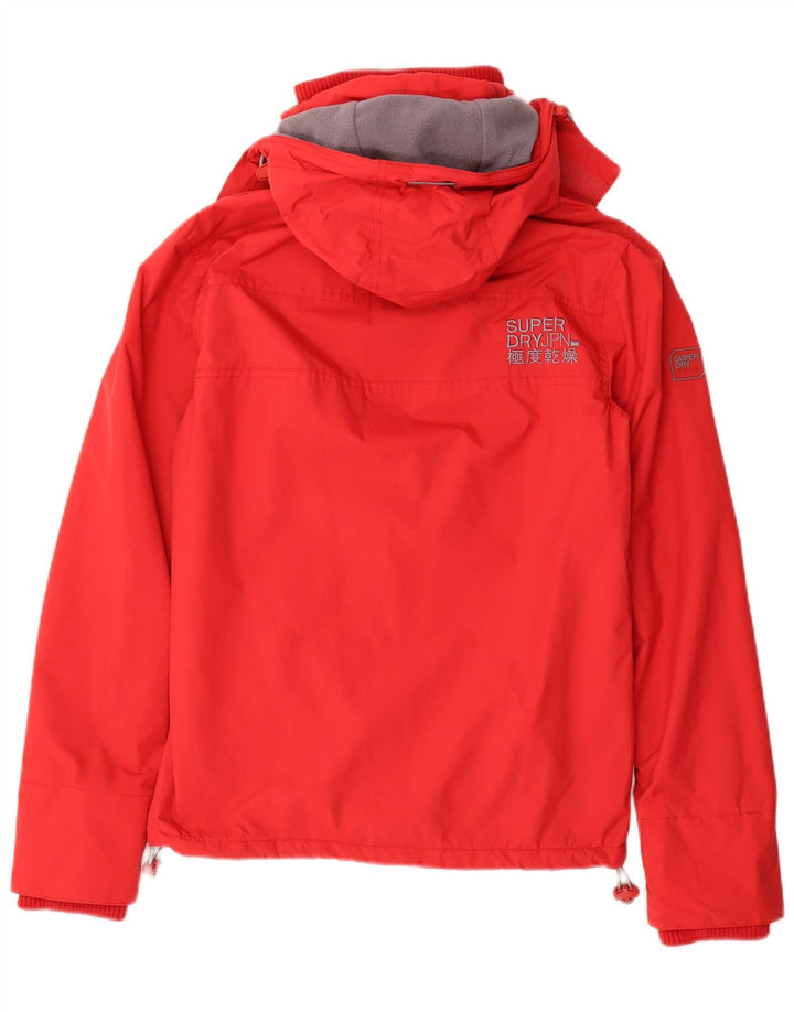 Superdry Herren Windcheater Kapuzen-Windjacke UK 34 XS Rot Polyester
