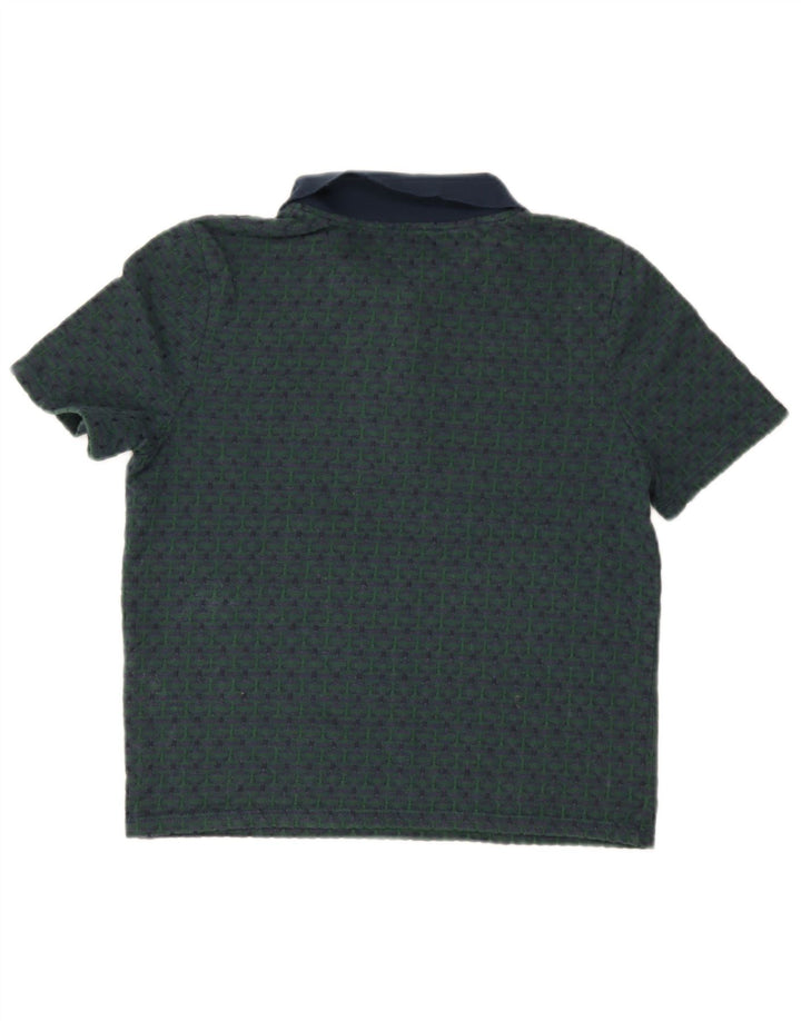 Zara Damen Poloshirt UK 10 Small Marineblaues geometrisches Polyester