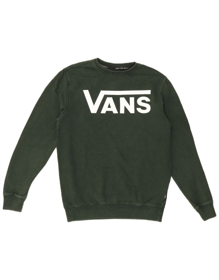 Vans Herren-Sweatshirt mit Grafik, Größe S, grüne Baumwolle