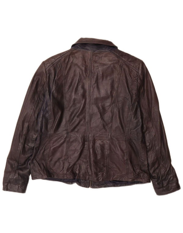 Mainpol Damen Lederjacke UK 16 Großes marineblaues Leder