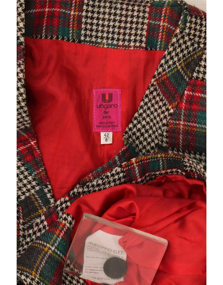 Ungaro Damen-Blazer mit 4 Knöpfen, Größe IT 42, mittelgroß, mehrfarbig, Patchwork