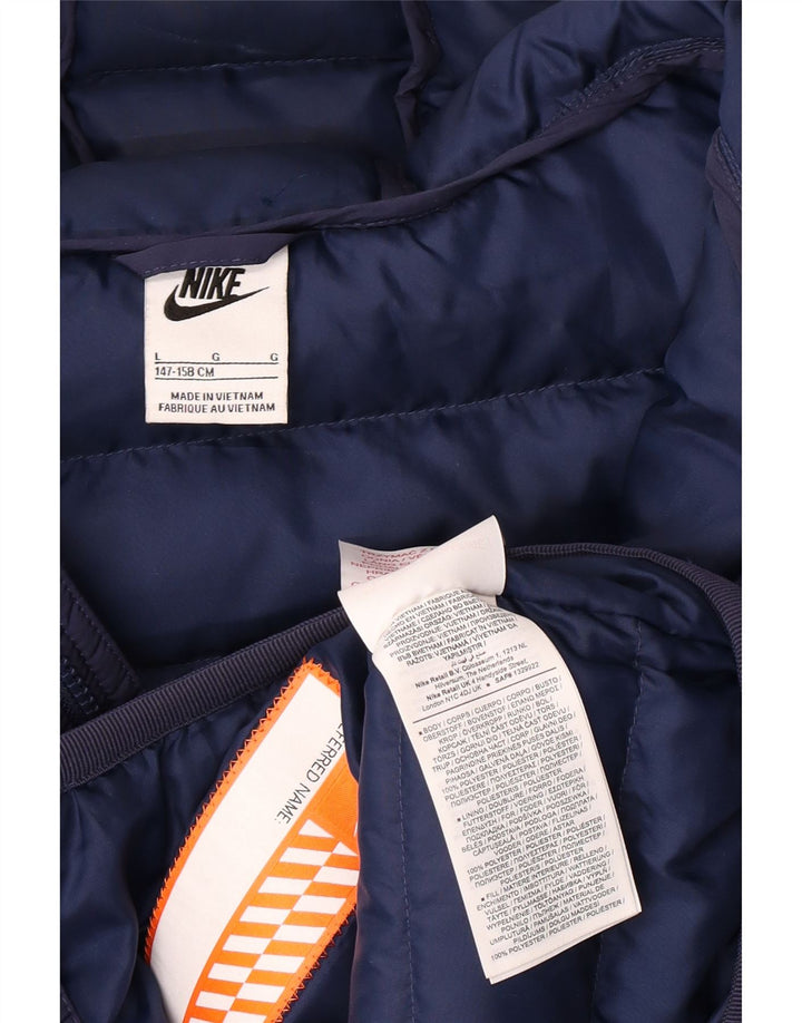 Nike Jungen-Jacke mit Kapuze, gepolstert, 12–13 Jahre, groß, marineblau, Polyester
