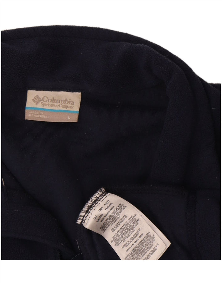 Columbia Herren-Fleecepullover mit Reißverschluss am Hals, groß, marineblaues Polyester