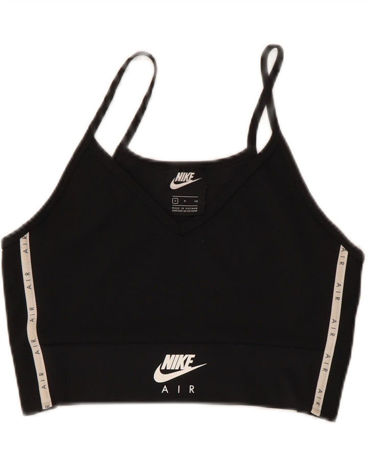 Nike Womens Graphic Sport Bra Top UK 10 Small Schwarz Polyester